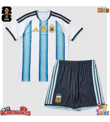 Argentina Replica Home Stadium Kit for Kids World Cup 2026 Short Sleeve (+ pants)